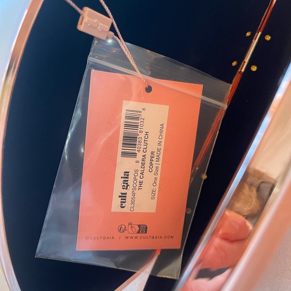 Cult Gaia The Caldera Metallic Clutch Bag in copper - NWT with dust bag - Picture 12 of 12
